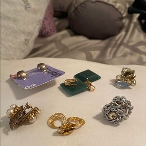 Set of six clip on earrings